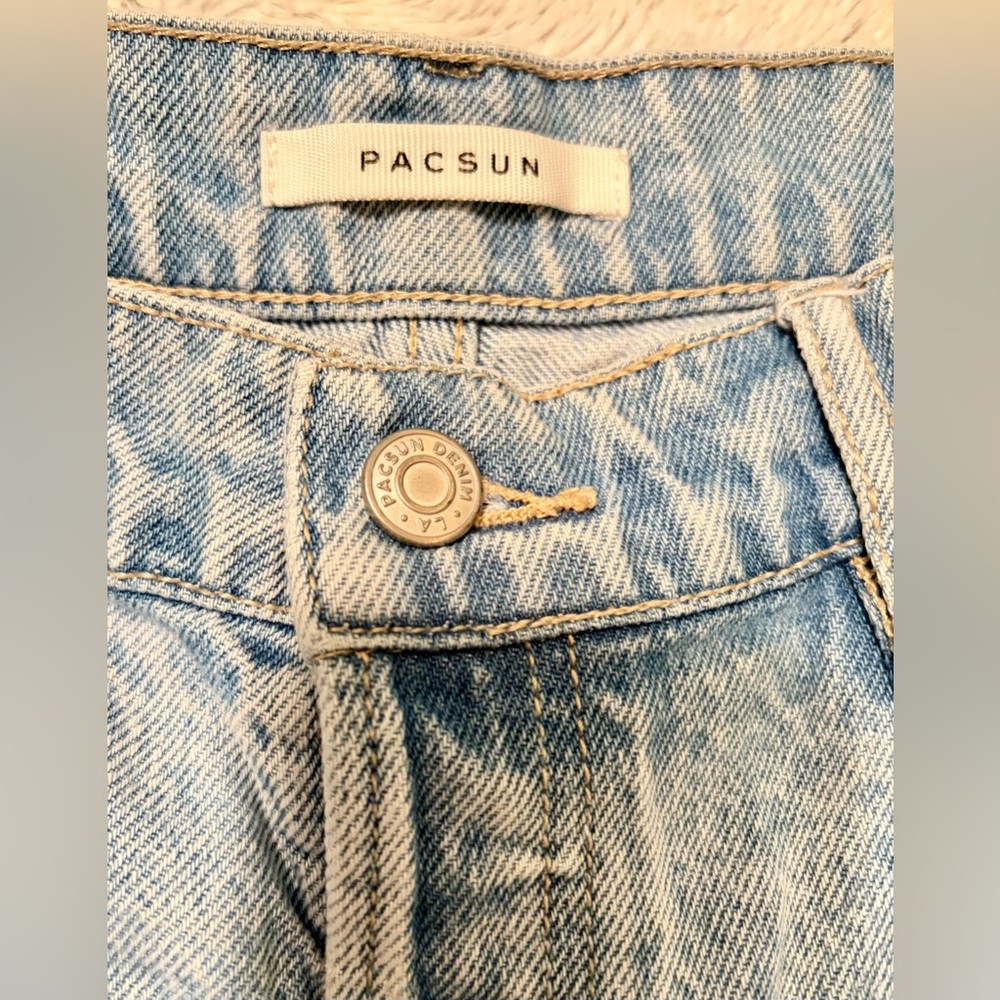 Women’s PacSun Light Blue Jean Ripped/Distressed High Rise Denim Shorts Sz 30 - Picture 5 of 16
